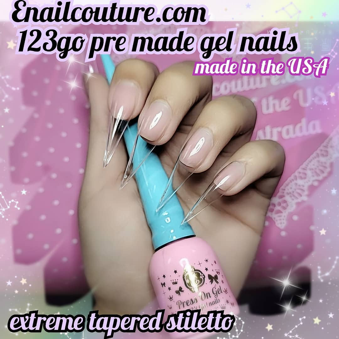 123 Go! Nails (pre made full coverage gel nail tips) (Full Cover False Nail Artificial Gel Nails Tip, False Nails)