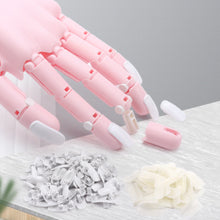 Give me a hand, Practice Hand! (Practice Hand for Acrylic Nails-Flexible White Pink Nail Mannequin Hands Kits- Movable False Fake Nail Practice Hand Training Manicure DIY Print Practice Tool)