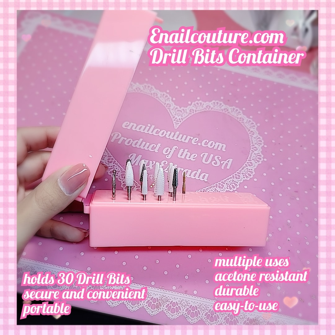 Drill Bits Container (Nail Drill Bits Holder Stand 30 Holes Dustproof enailcouture