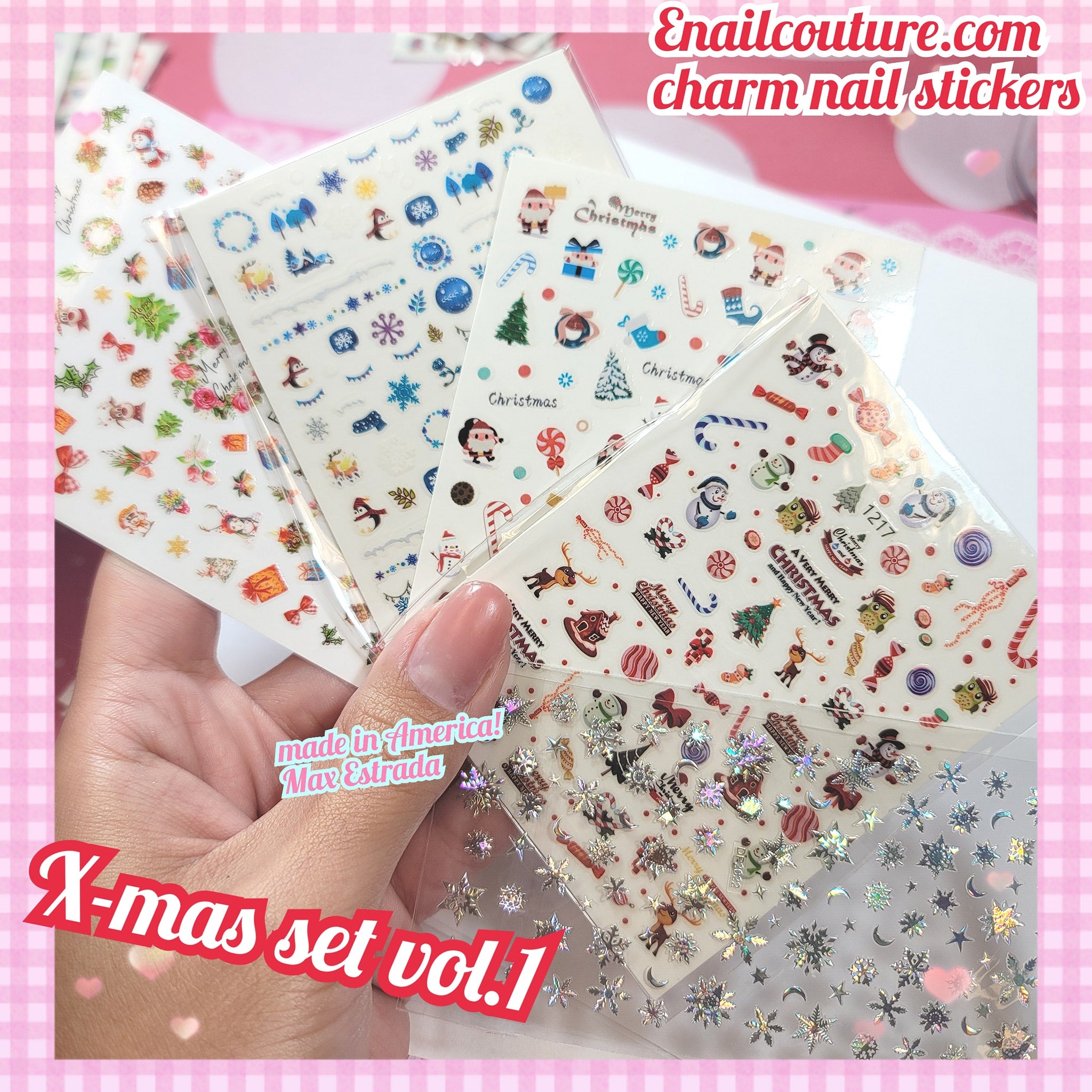 Charm Nail Sticker, Page 3 (flat & 3D Self-AdhesiveNail Decals Leaf Nail Art Stickers Colorful Mixed Nail Decorations)