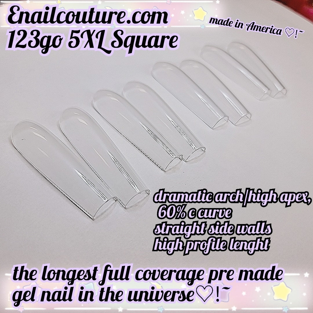 123 Go! Nails (pre made full coverage gel nail tips) (Full Cover False Nail Artificial Gel Nails Tip, False Nails)