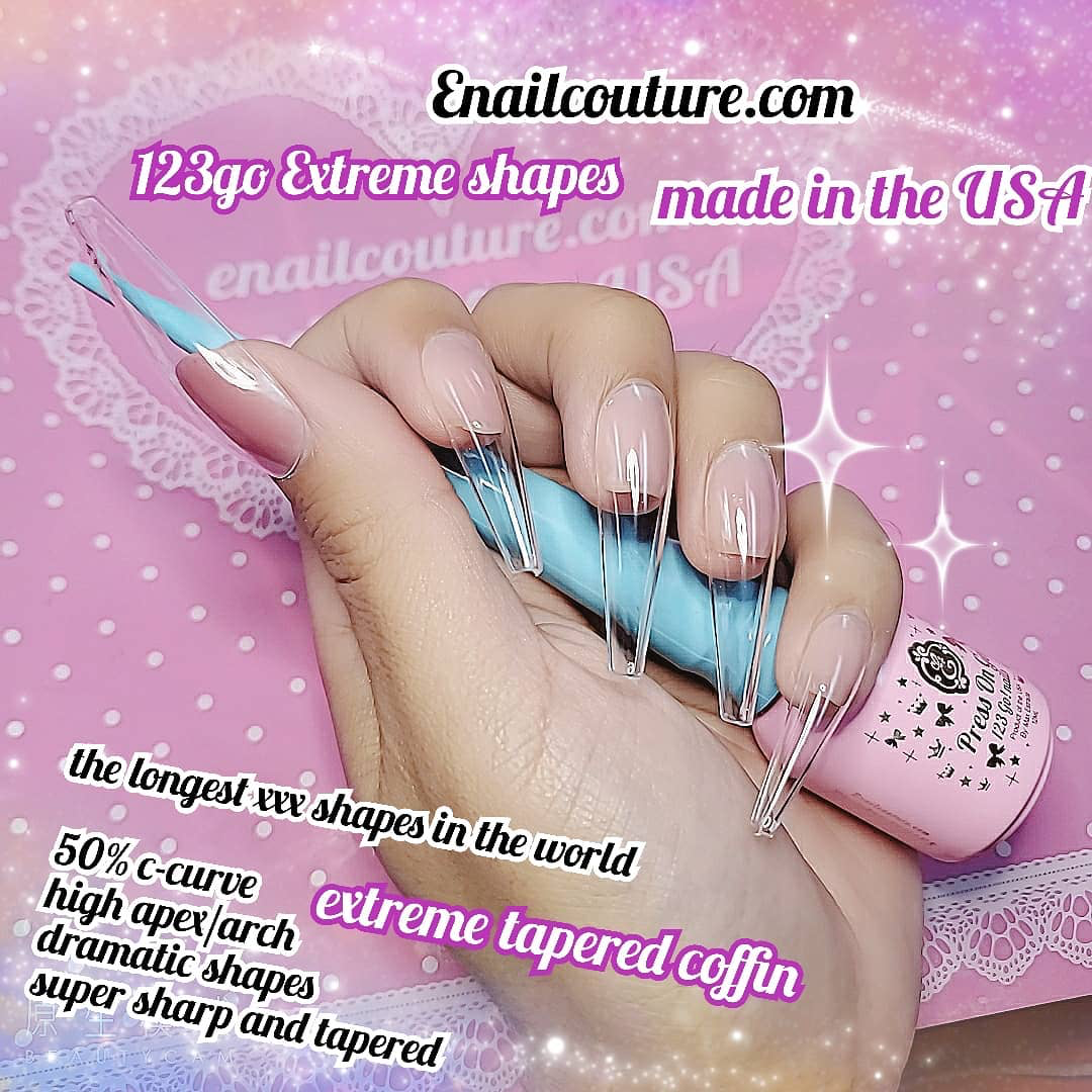 123 Go! Nails (pre made full coverage gel nail tips) (Full Cover False Nail Artificial Gel Nails Tip, False Nails)