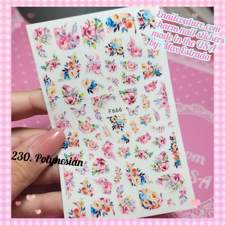 Charm Nail Sticker, Page 3 (flat & 3D Self-AdhesiveNail Decals Leaf Nail Art Stickers Colorful Mixed Nail Decorations)