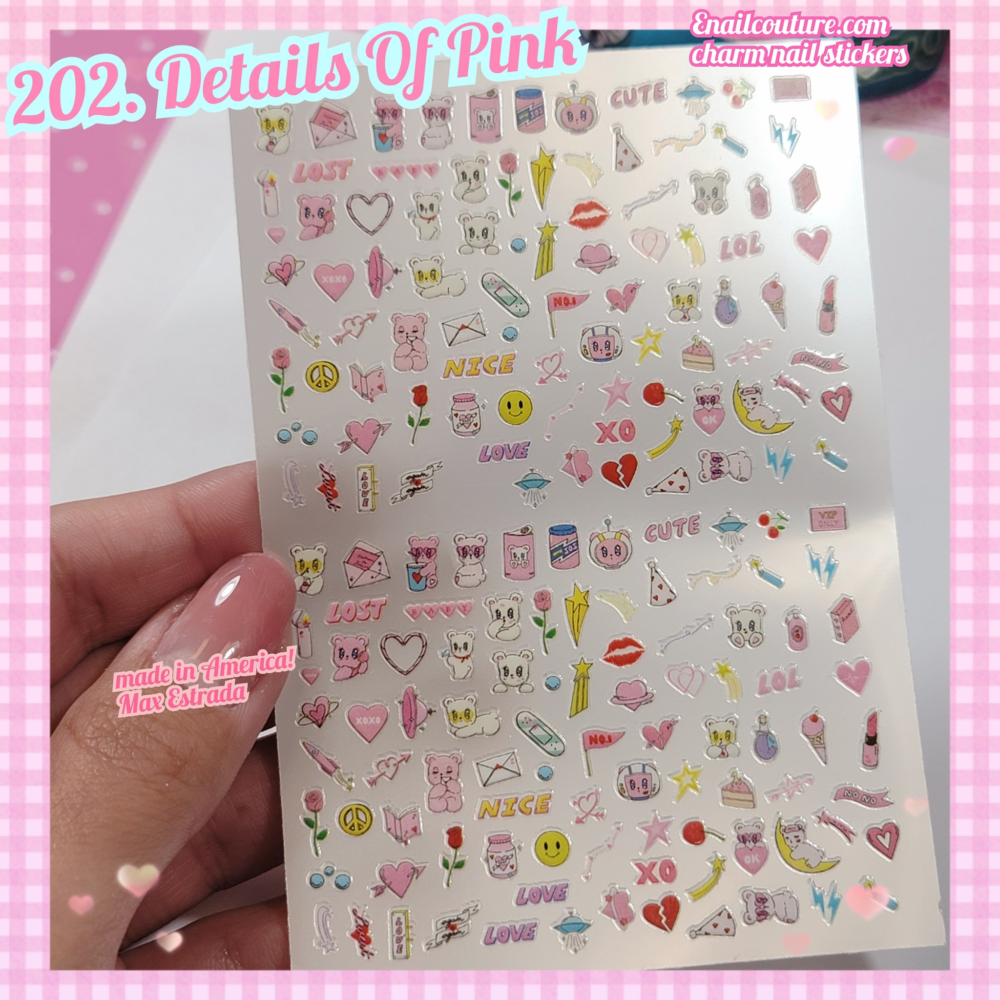 Charm Nail Sticker, Page 3 (flat & 3D Self-AdhesiveNail Decals Leaf Nail Art Stickers Colorful Mixed Nail Decorations)