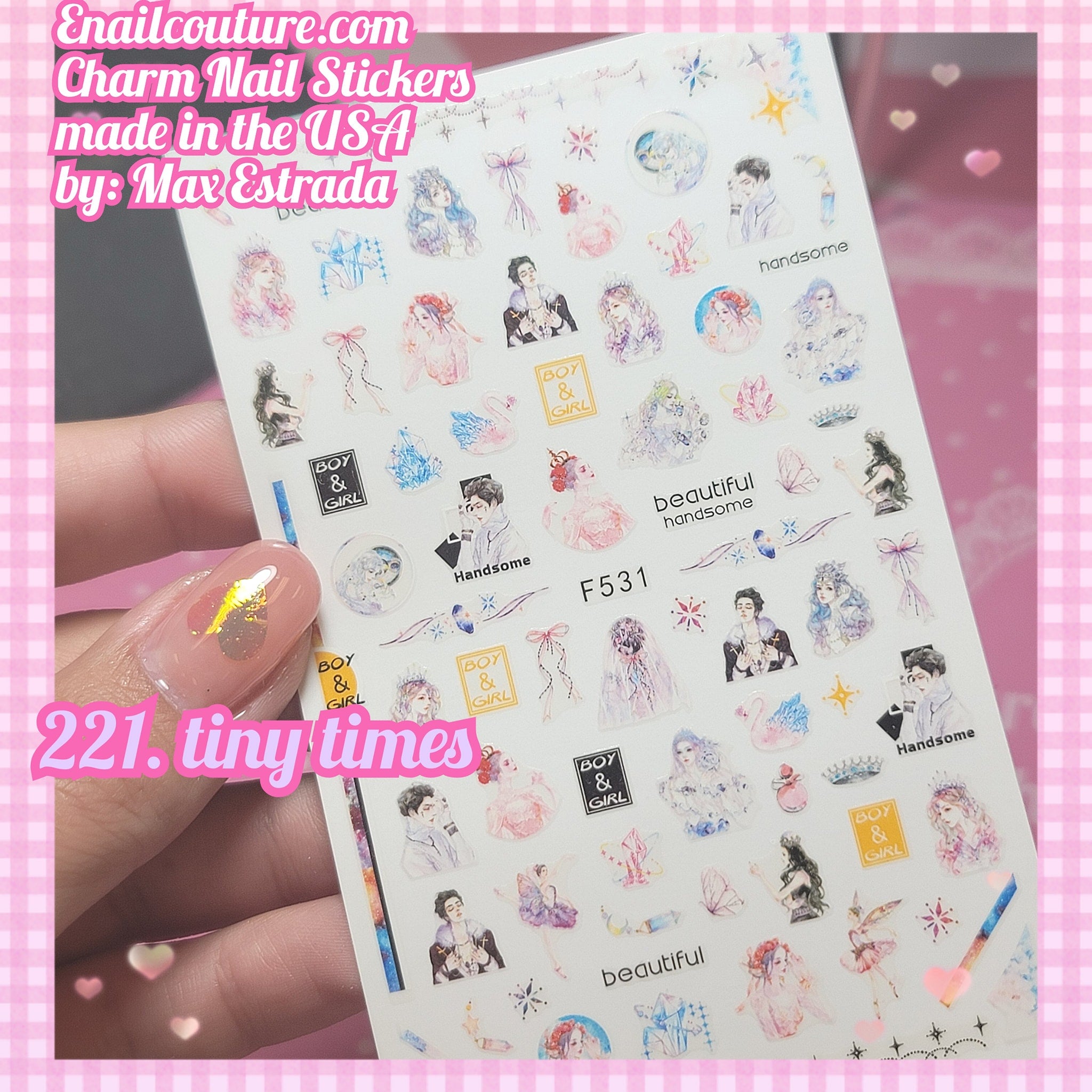 Charm Nail Sticker, Page 3 (flat & 3D Self-AdhesiveNail Decals Leaf Nail Art Stickers Colorful Mixed Nail Decorations)