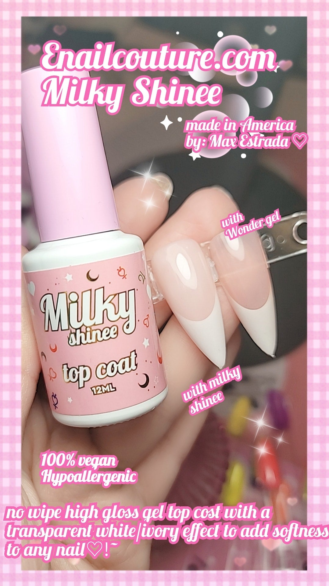Milky Shinee (Milky White Gel Nail Polish,TranslucentJelly Nude White Gel Polish LED Manicuring Varnish)