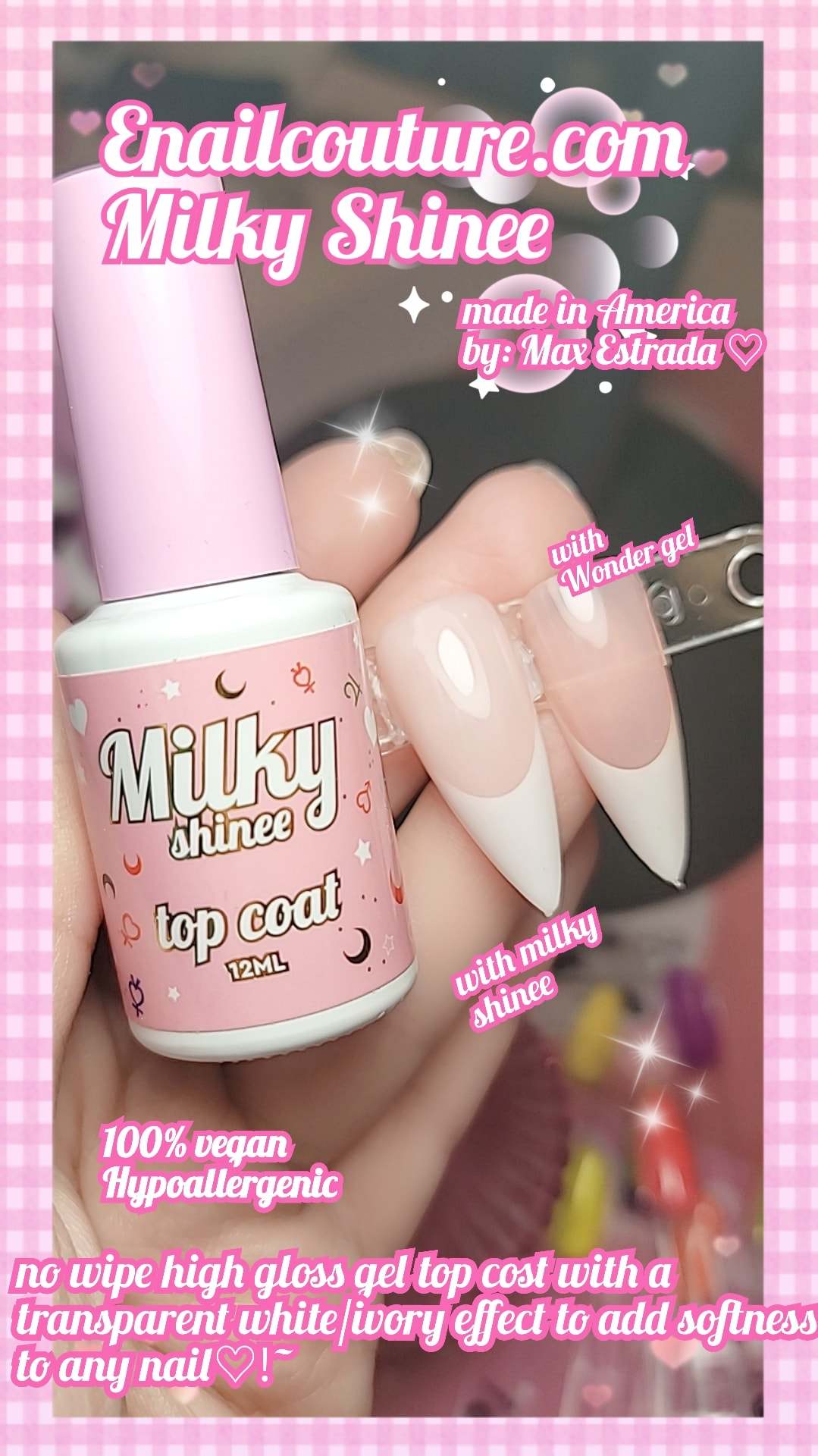 Milky Shinee (Milky White Gel Nail Polish,TranslucentJelly Nude White Gel Polish LED Manicuring Varnish)