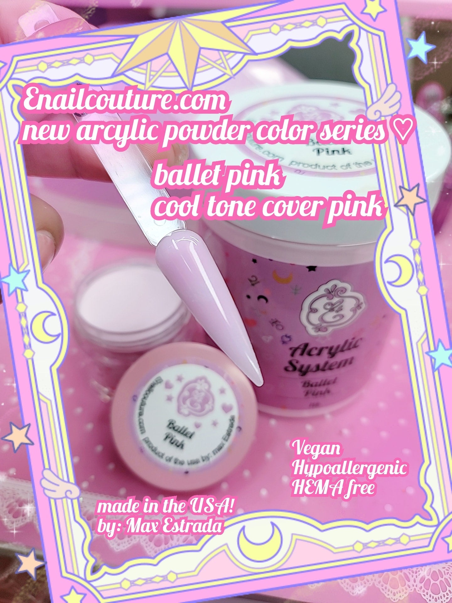 Ballet Pink (Nude Pink Acrylic Powder - Professional Acrylic Nail Powder Polymer Natural Nude Pink Colors Acrylic Nail Powder for Nail Extension Carving DIY Beginners Salon)