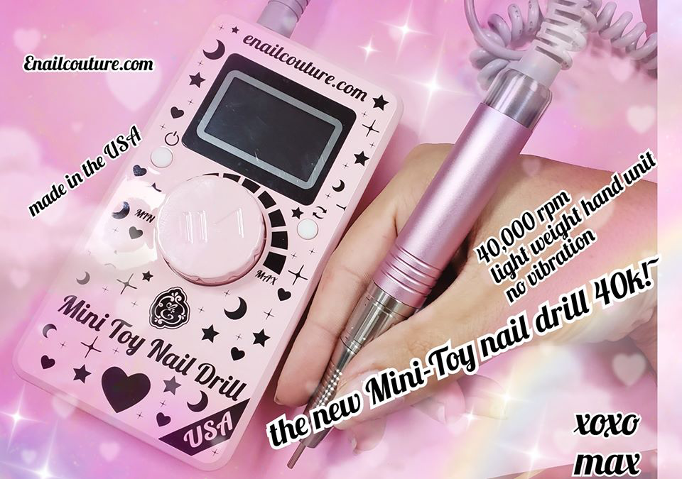 Mini Toy Nail Drill 40k !~ (40000 RPM Professional Portable High Speed Nail Art Grinding Machine for Manicure Pedicure Nails)
