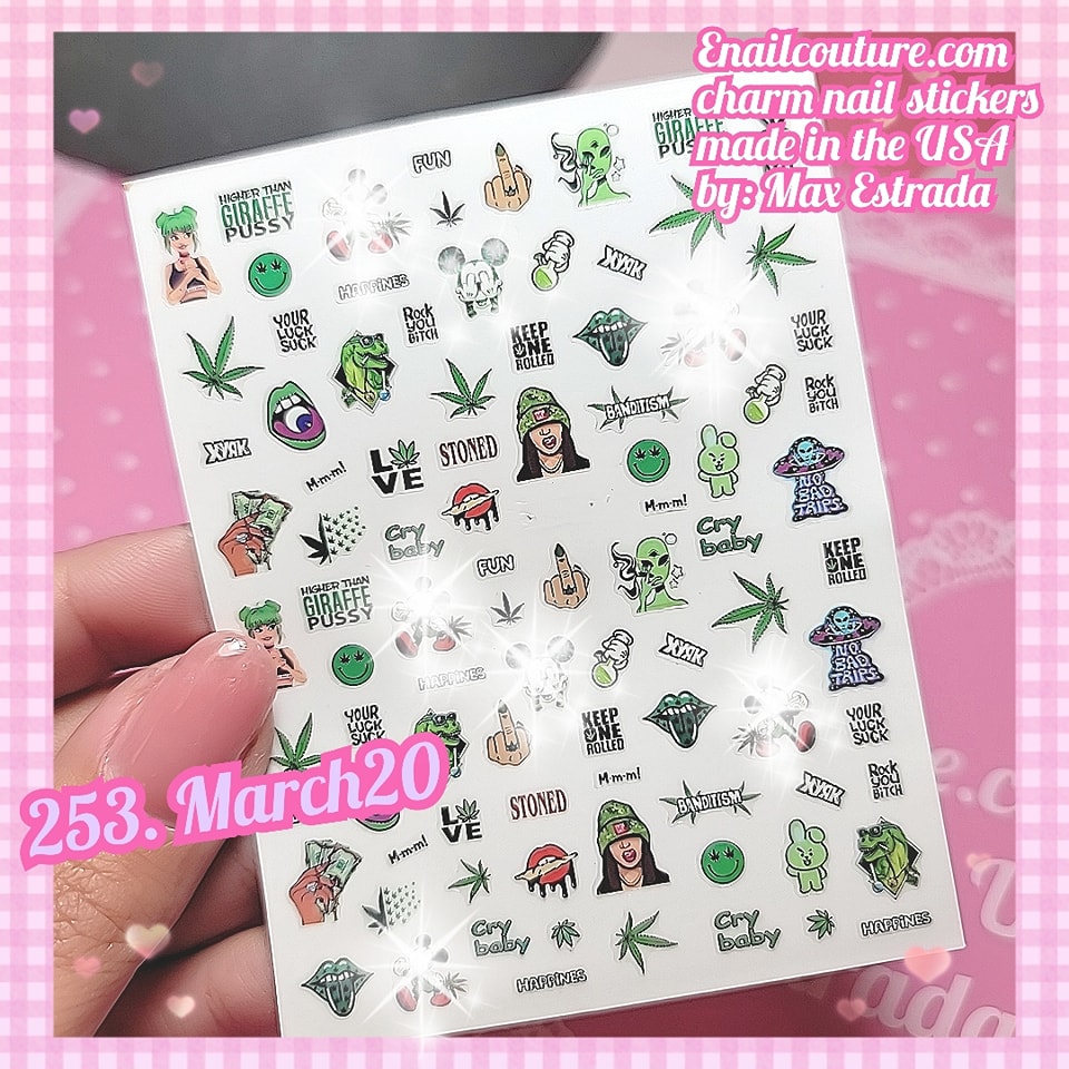 Charm Nail Sticker, Page 3 (flat & 3D Self-AdhesiveNail Decals Leaf Nail Art Stickers Colorful Mixed Nail Decorations)