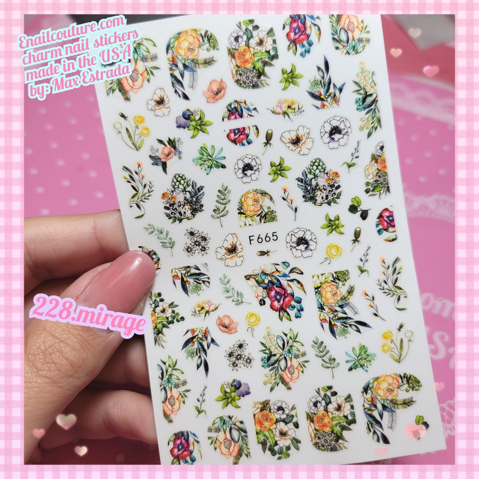 Charm Nail Sticker, Page 3 (flat & 3D Self-AdhesiveNail Decals Leaf Nail Art Stickers Colorful Mixed Nail Decorations)