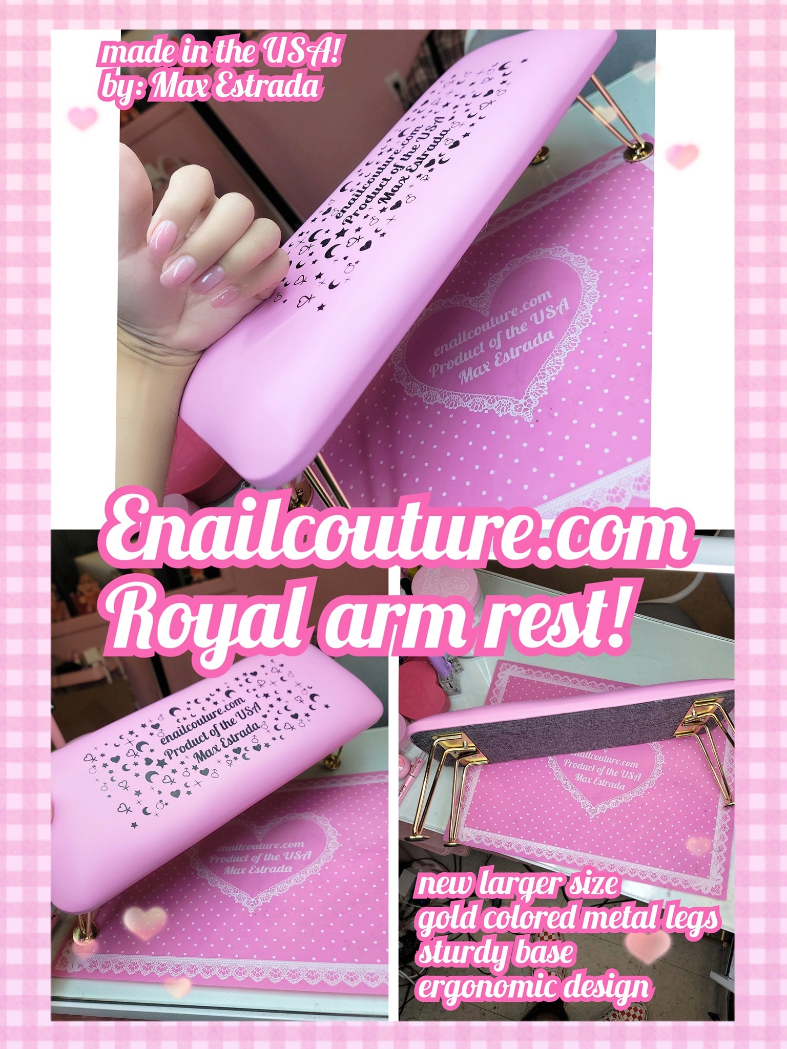 Royal Arm Rest (Big Nail Arm Rest Cushion, Non-Slip Manicure Hand Rest, Professional Microfiber Leather Nail Hand Rest Cushion Pillow Stand)