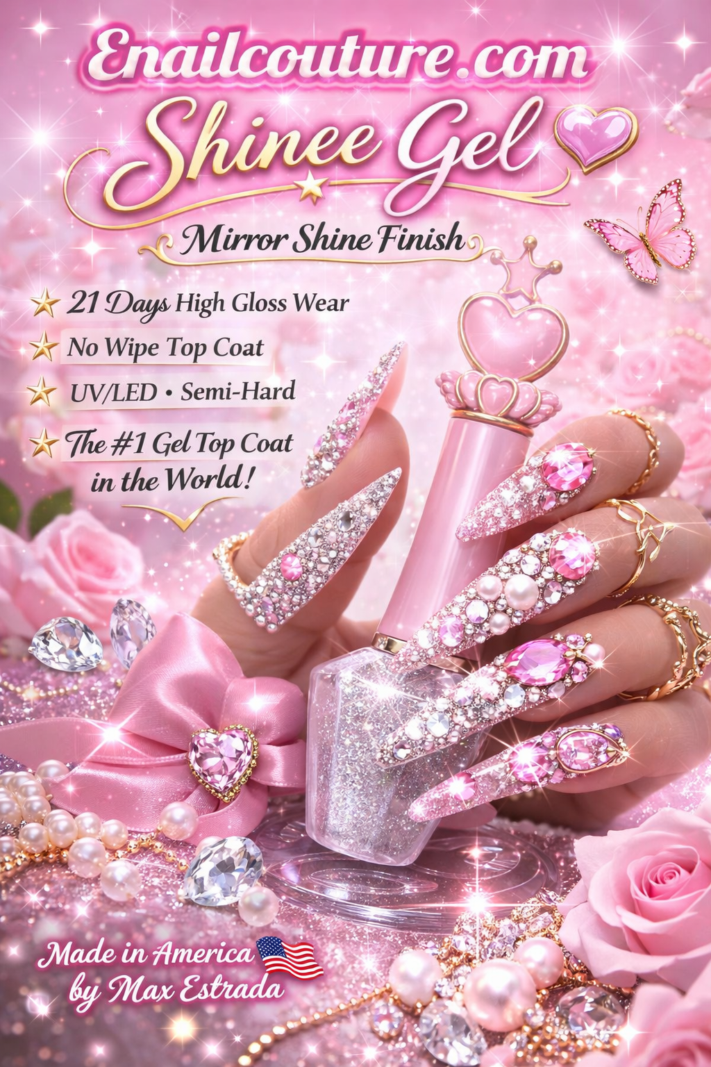 Shinee Gel No Wipe Top Coat – Soak Off UV LED Gel Nail Polish