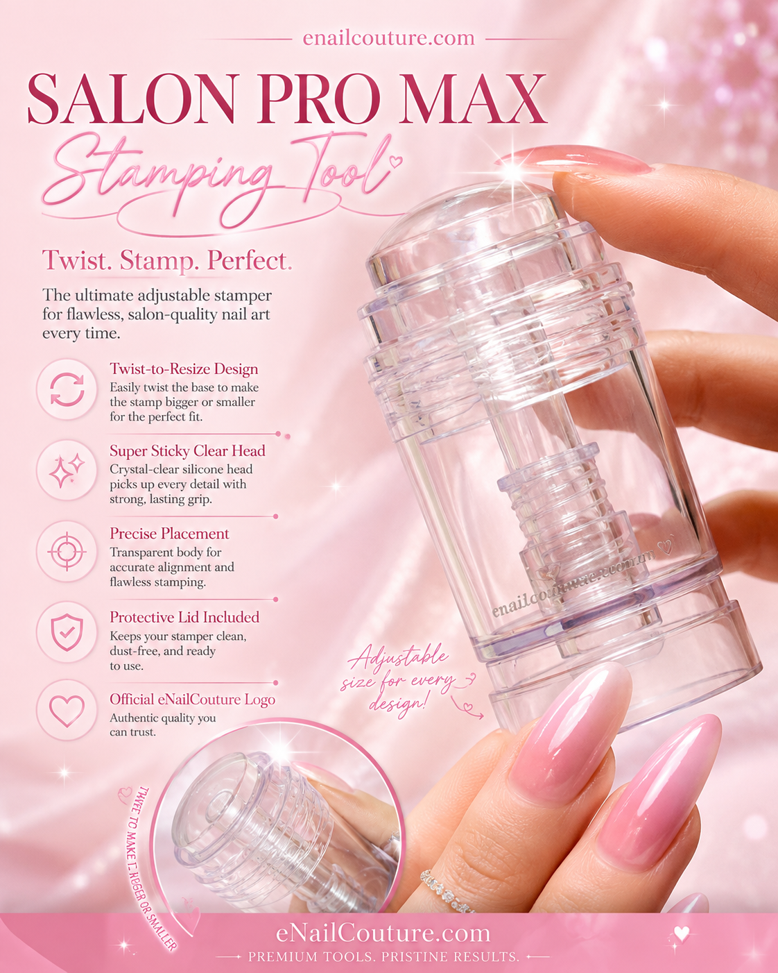 Salon Pro Max Adjustable Nail Stamping Tool | eNailCouture