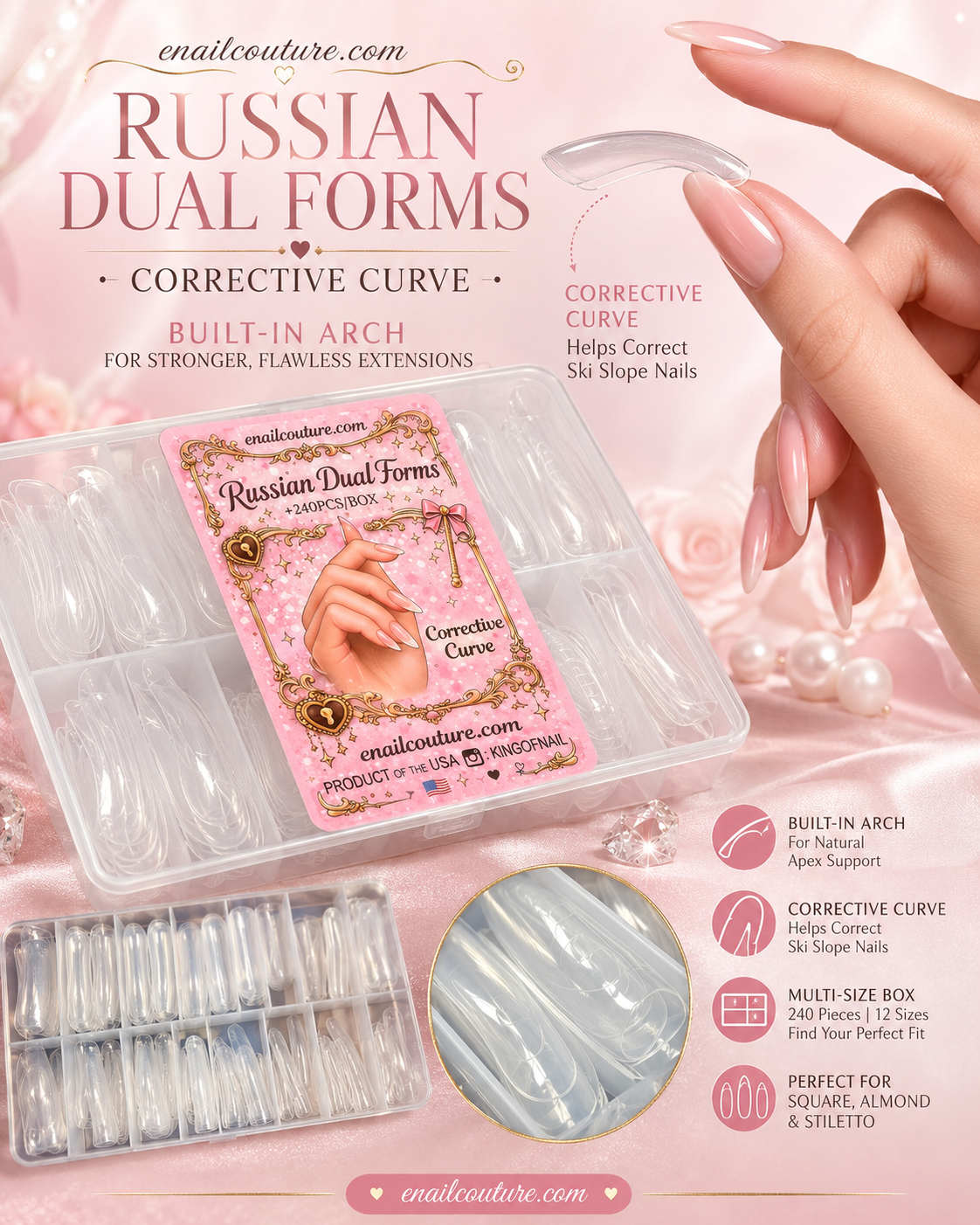 Russian Dual Forms Corrective Curve | 240pc Nail Forms | eNailCouture