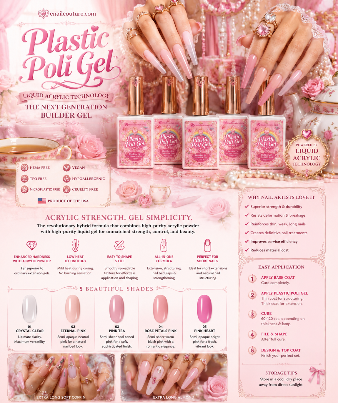 Plastic Poli Gel™ – Liquid Acrylic Builder in a Bottle | HEMA-Free, TPO-Free | 15 mL