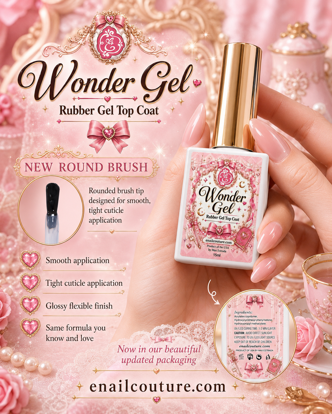 Wonder Gel top coat ~! now stain and scratch repellent formula (no wipe shine gel top coat/sealer)