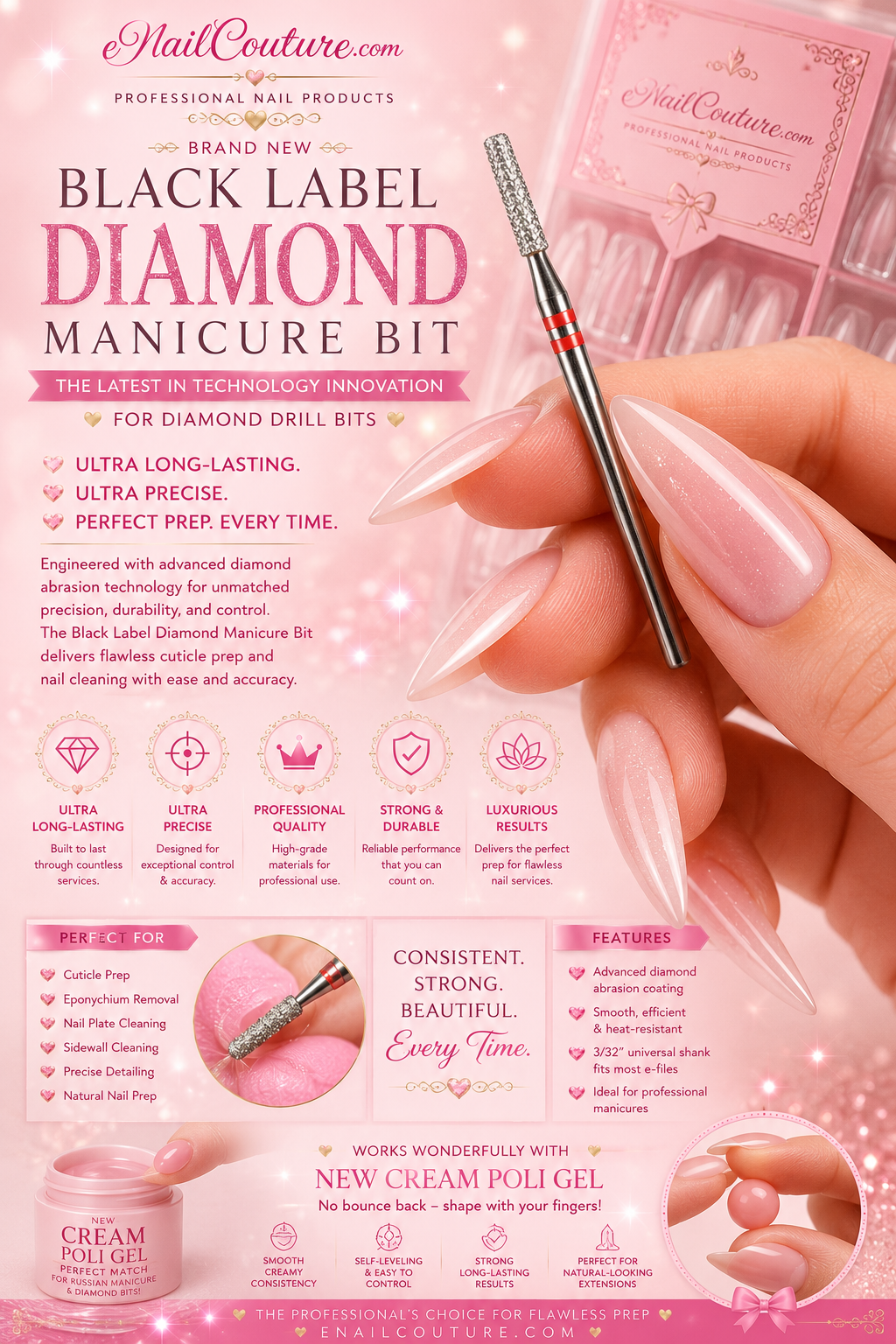 eNail Couture Black Label Diamond Manicure Bit