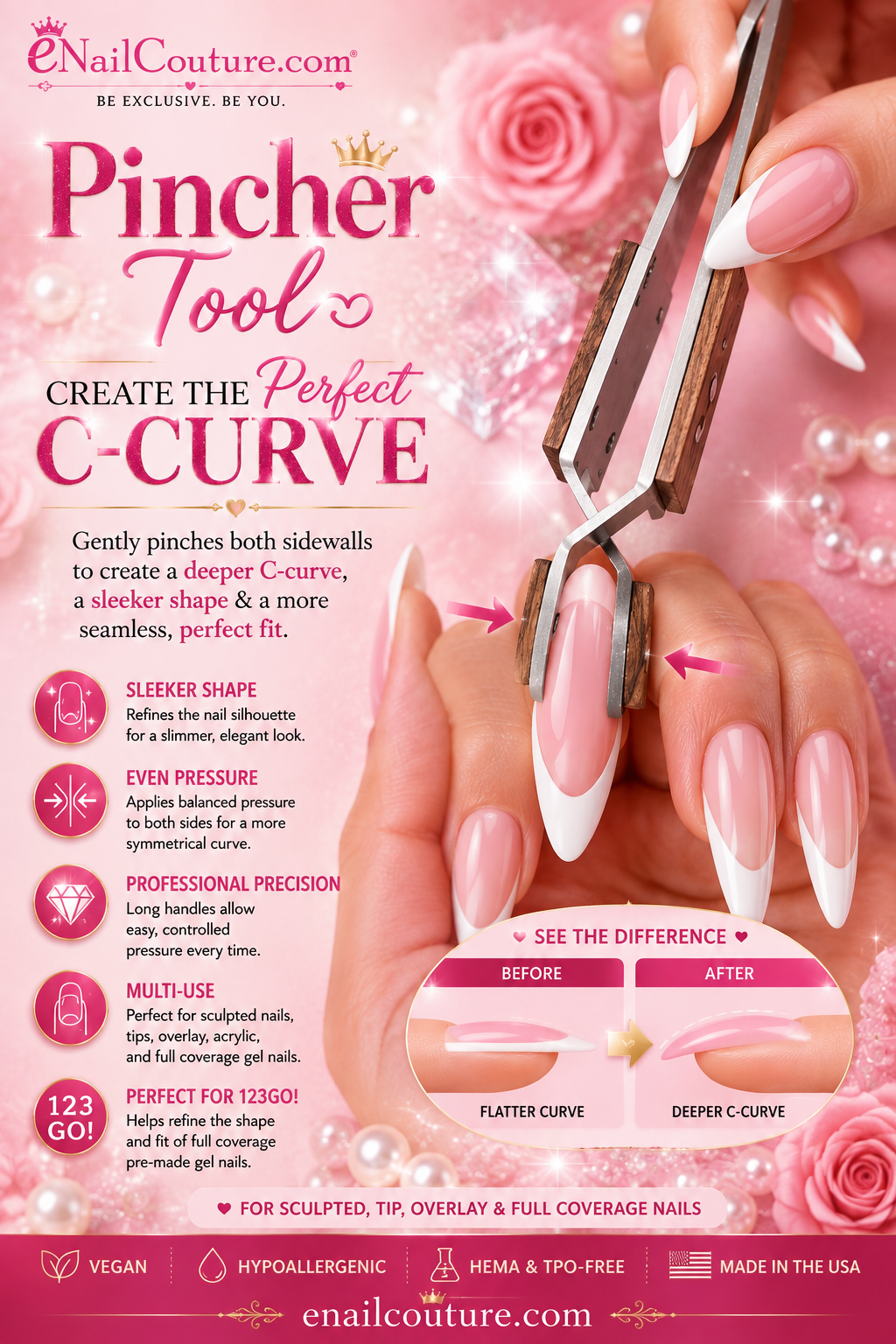 Professional Nail Pincher Tool | C-Curve Shaping Tool | eNailCouture