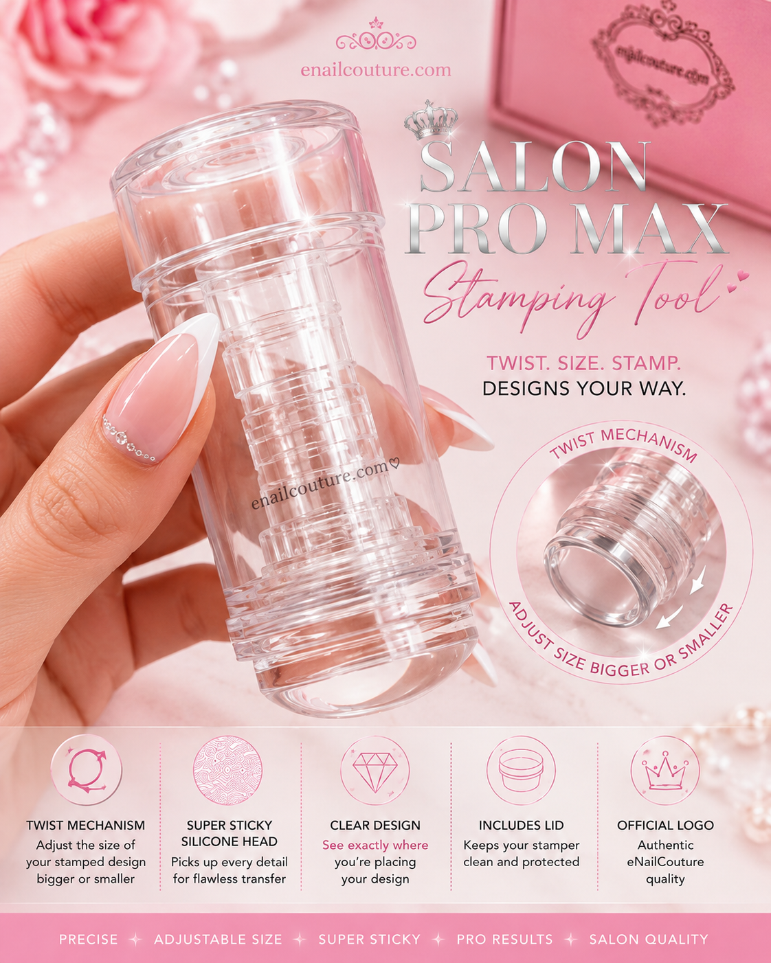 Salon Pro Max Adjustable Nail Stamping Tool | eNailCouture