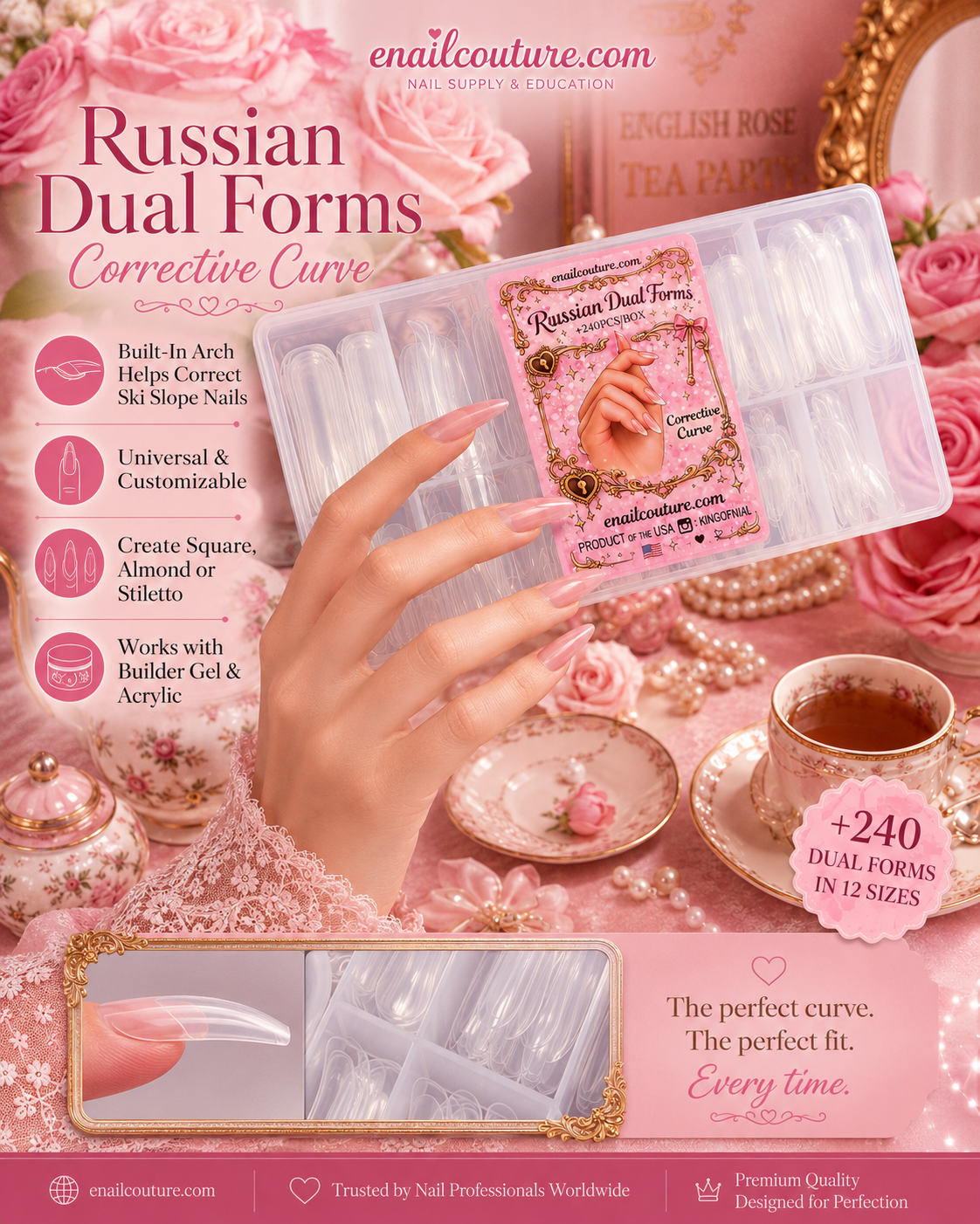 Russian Dual Forms Corrective Curve | 240pc Nail Forms | eNailCouture