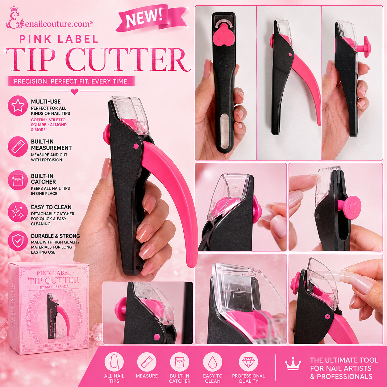 Pink Label Tip Cutter | Built-In Measurement & Catcher