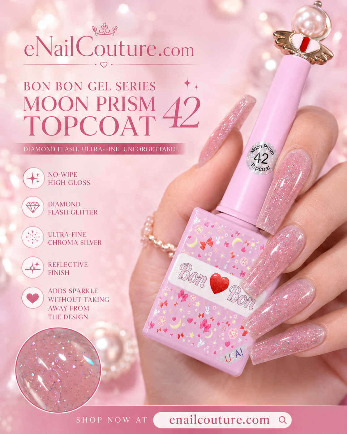 Moon Prism Reflective Glitter Topcoat 42 & 43 | eNailCouture