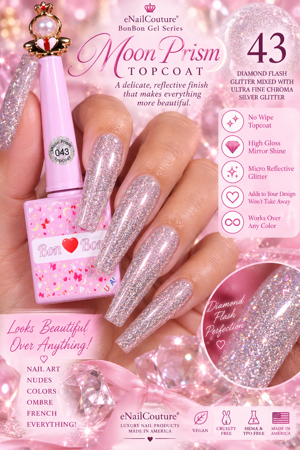Moon Prism Reflective Glitter Topcoat 42 & 43 | eNailCouture