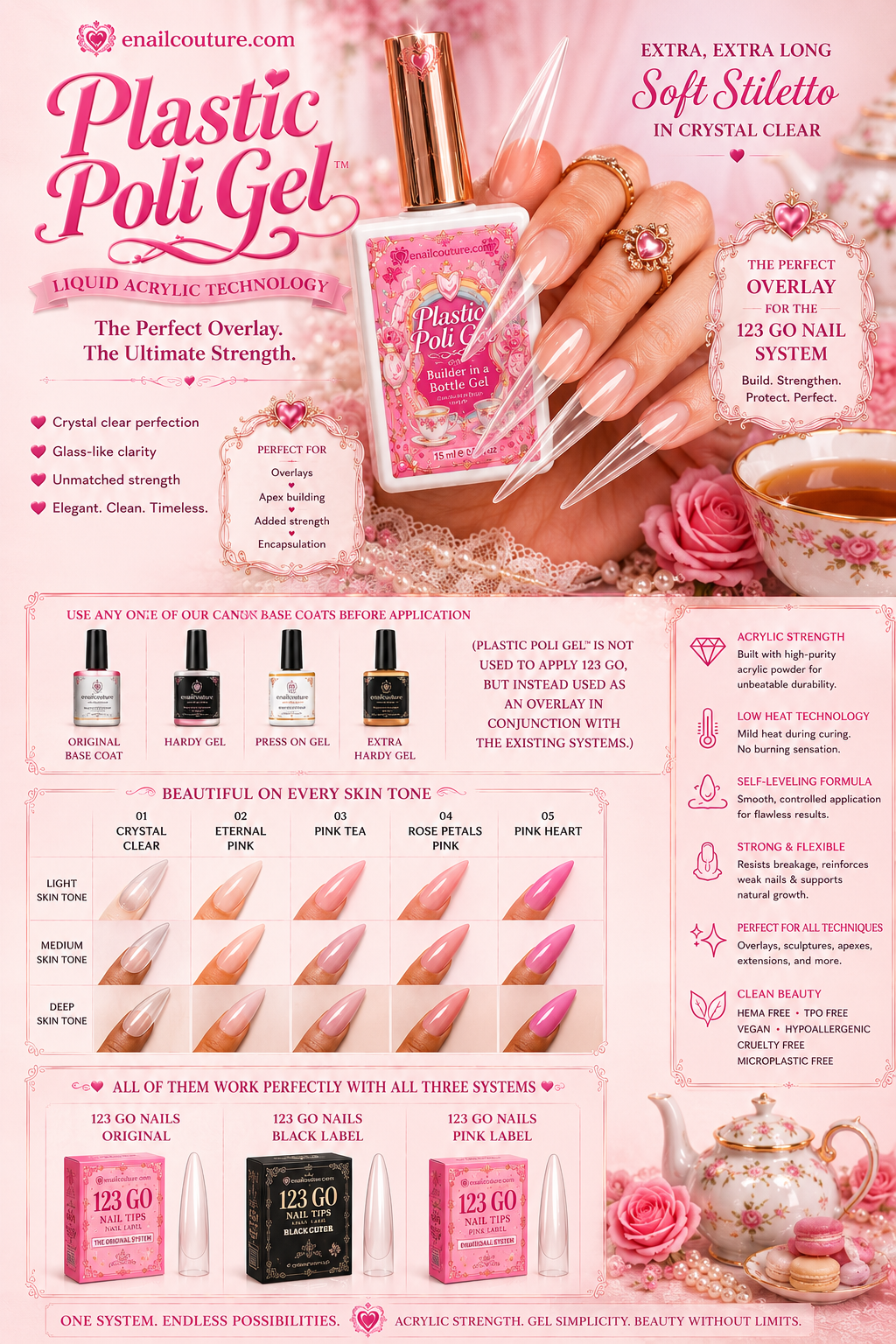 Plastic Poli Gel™ – Liquid Acrylic Builder in a Bottle | HEMA-Free, TPO-Free | 15 mL