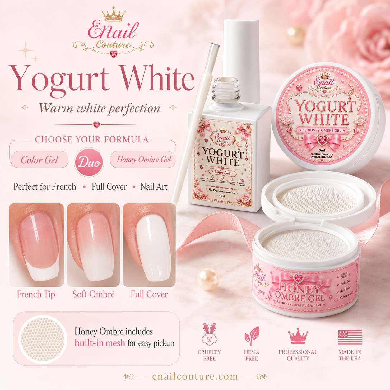 Yogurt White™ Gel Collection | Honey Ombre Gel + Color Gel | The Ultimate Natural White