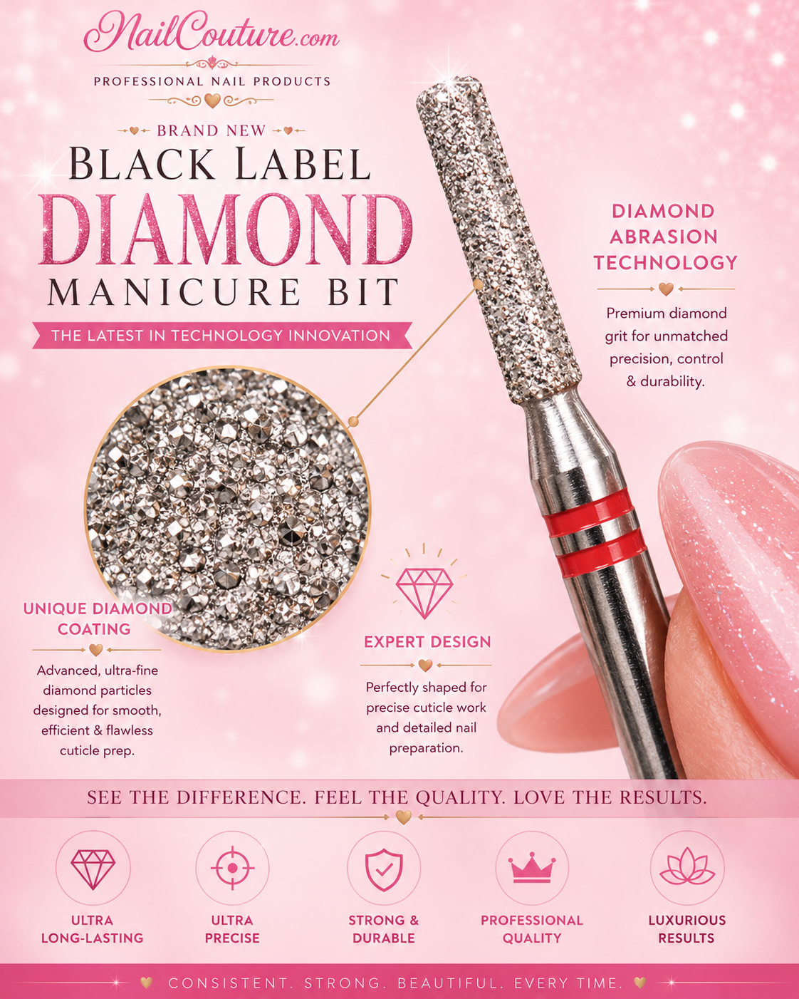 eNail Couture Black Label Diamond Manicure Bit