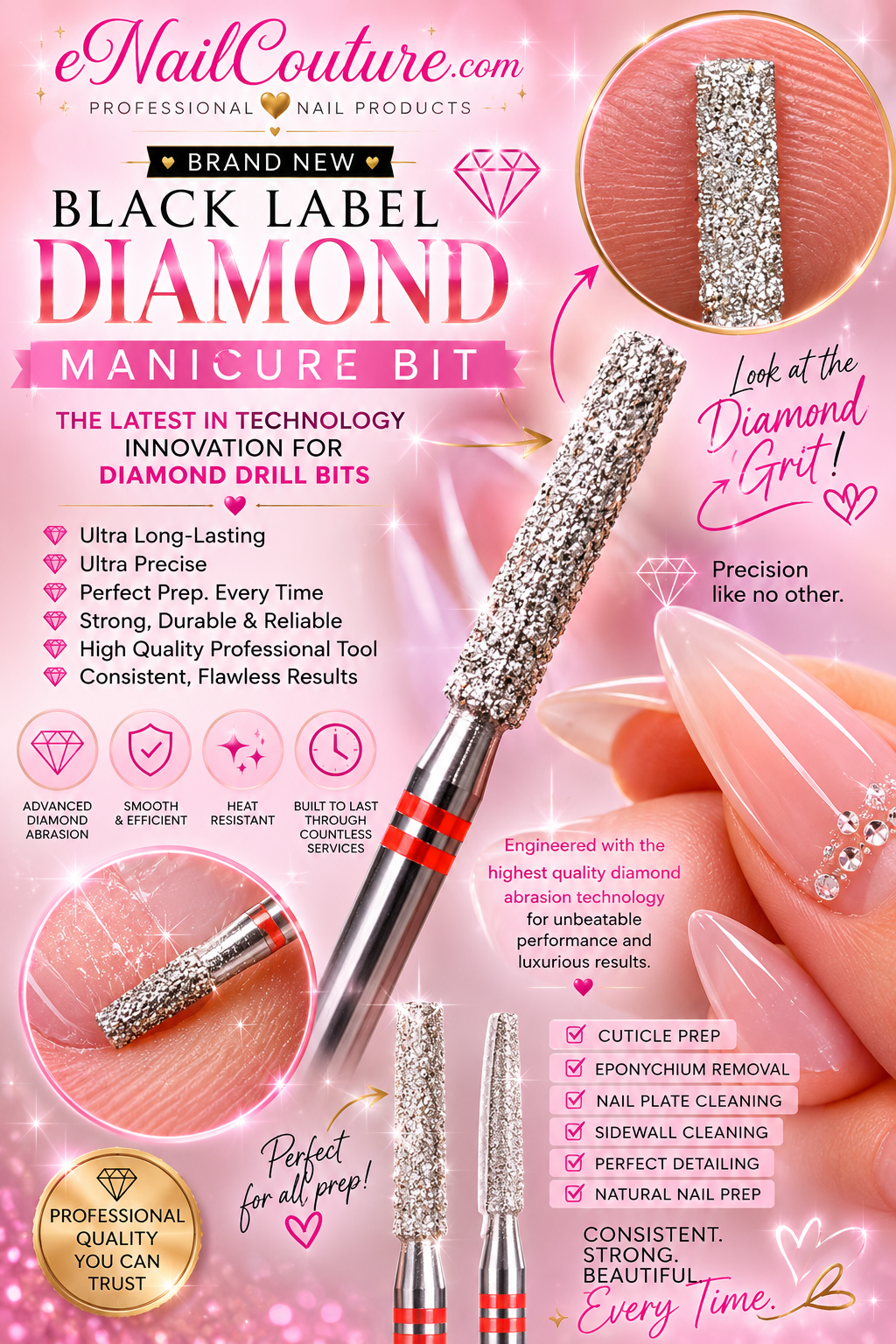 eNail Couture Black Label Diamond Manicure Bit