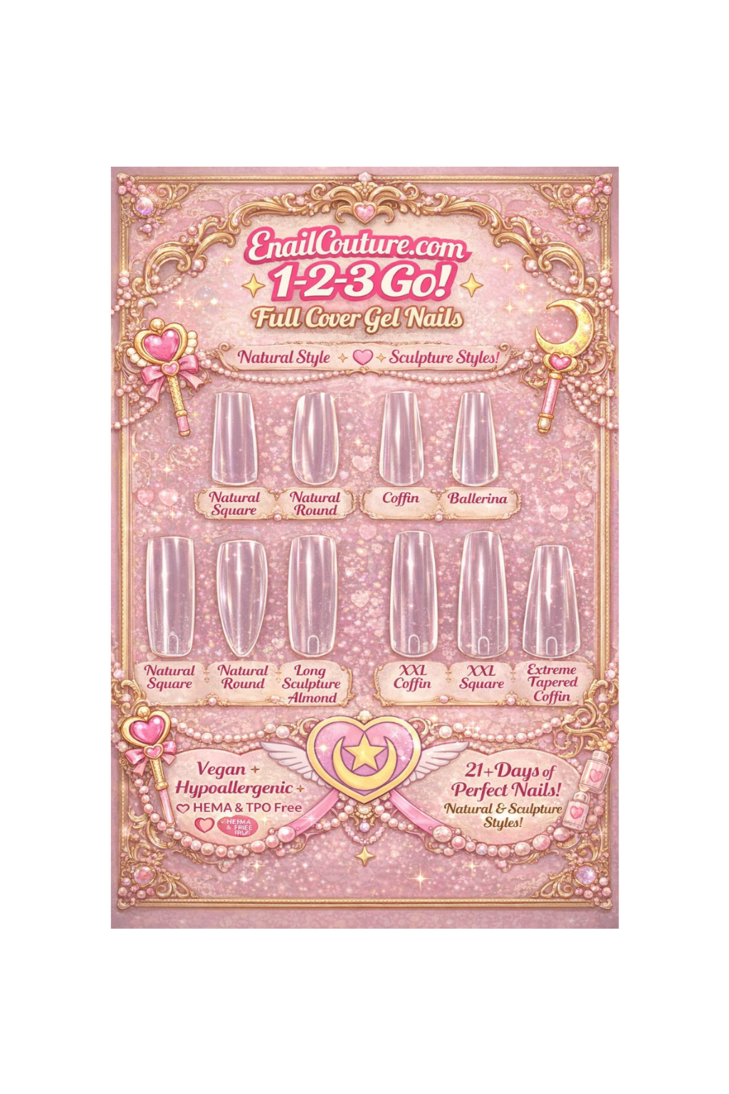 123 Go Nails – Pre-Made Soft Gel Full Cover Nail Tips | eNail Couture