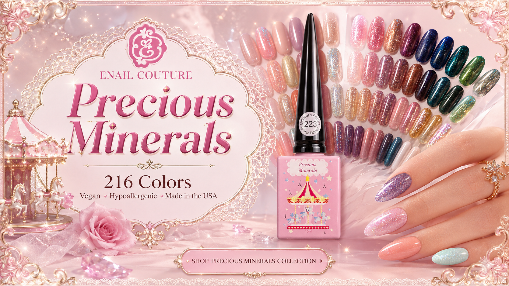 Precious Minerals Gel Polish Collection Color Chart 101–200 | eNailCouture