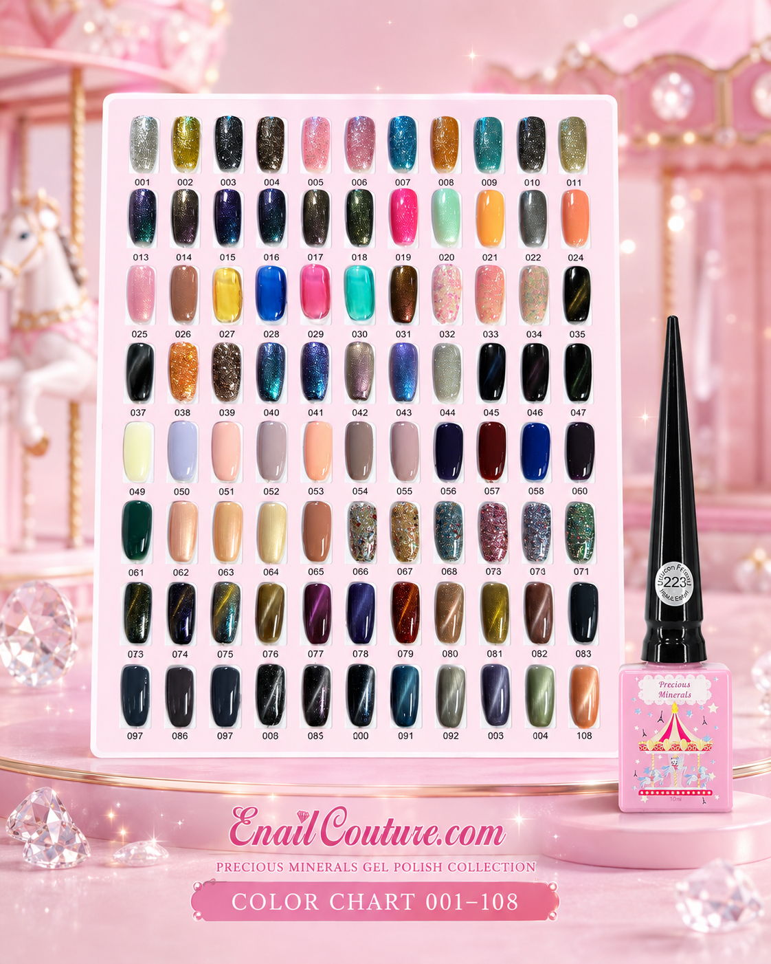 Precious Minerals Gel Polish Collection Color Chart 101–200 | eNailCouture