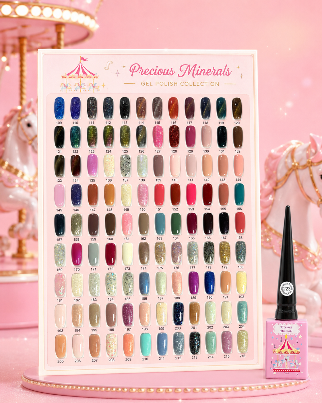 Precious Minerals Gel Polish Collection Color Chart 101–200 | eNailCouture