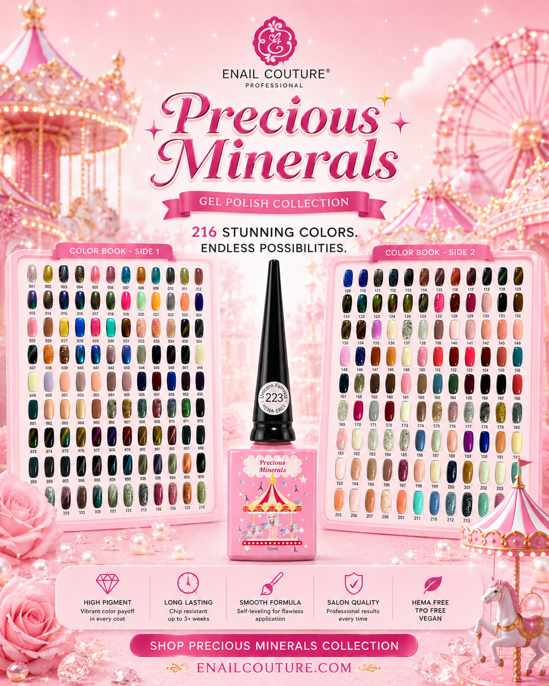 Precious Minerals Gel Polish Collection Color Chart 101–200 | eNailCouture