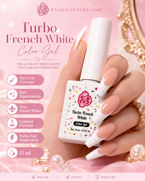 Turbo White One Coat Coverage Gel Polish 15ml | eNailCouture