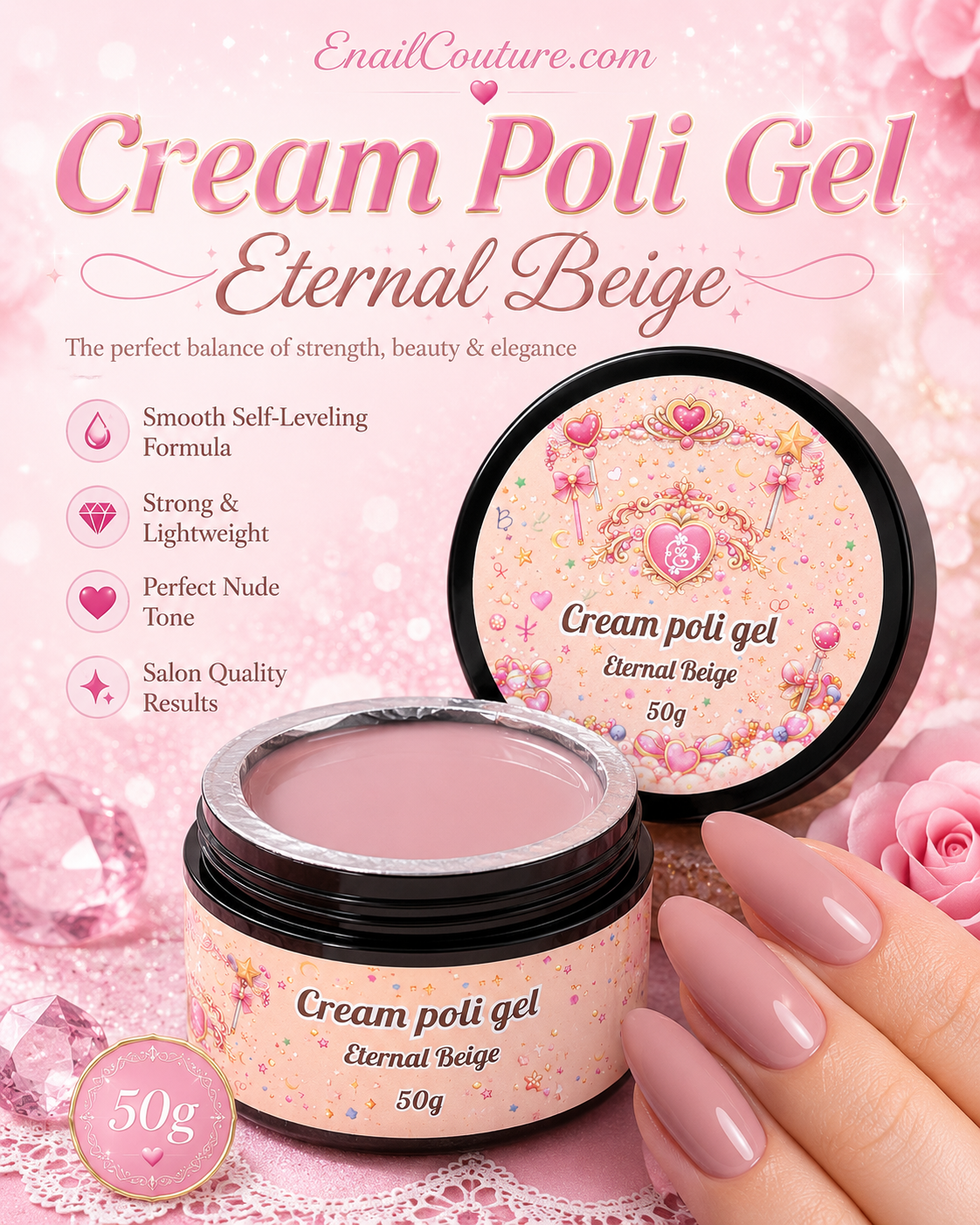 Cream Poli Gel Eternal Beige 50g | eNailCouture