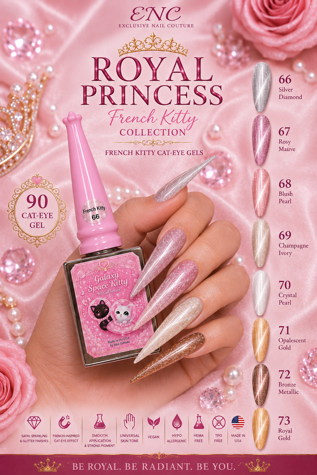 French Kitty Royal Princess Collection | Galaxy Space Kitty Cat-Eye Gels #57–73