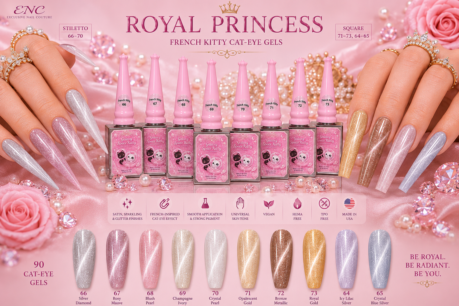 French Kitty Royal Princess Collection | Galaxy Space Kitty Cat-Eye Gels #57–73