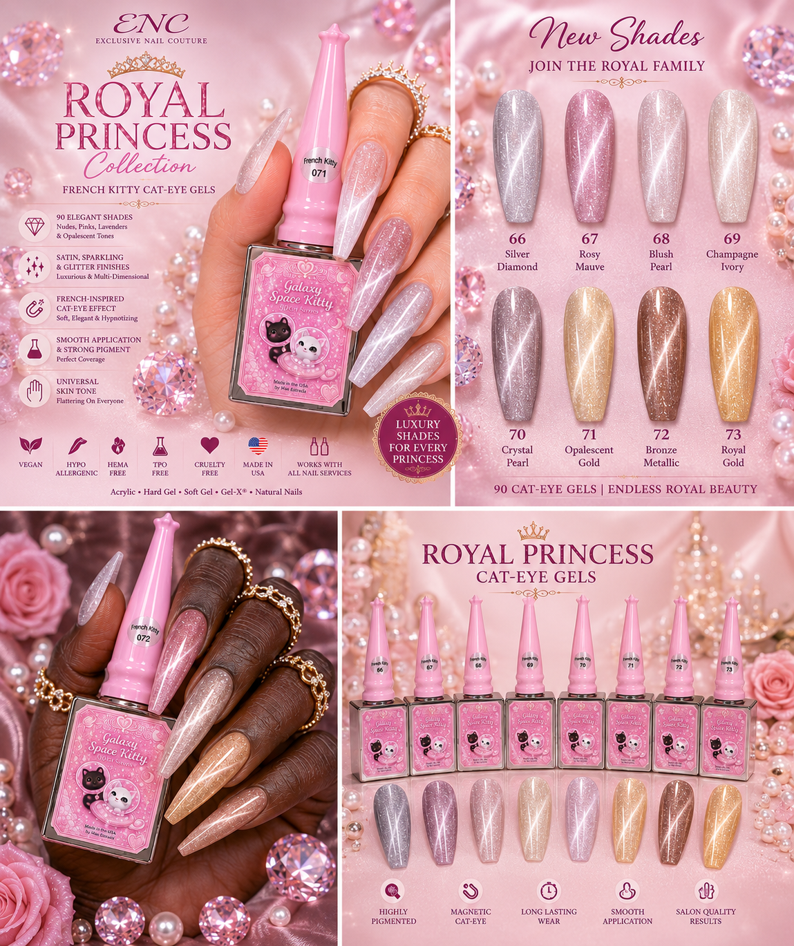 French Kitty Royal Princess Collection | Galaxy Space Kitty Cat-Eye Gels #57–73