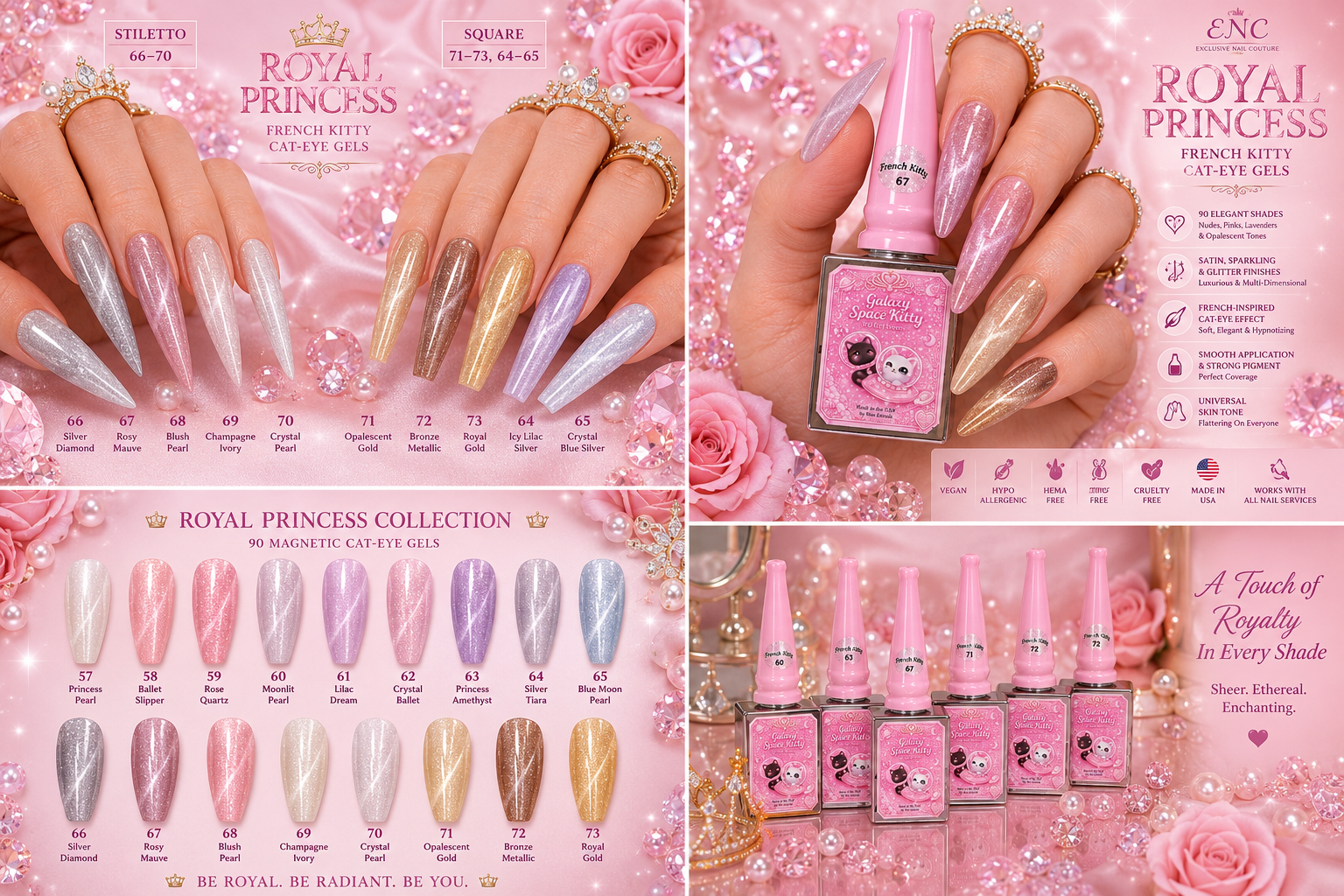 French Kitty Royal Princess Collection | Galaxy Space Kitty Cat-Eye Gels #57–73