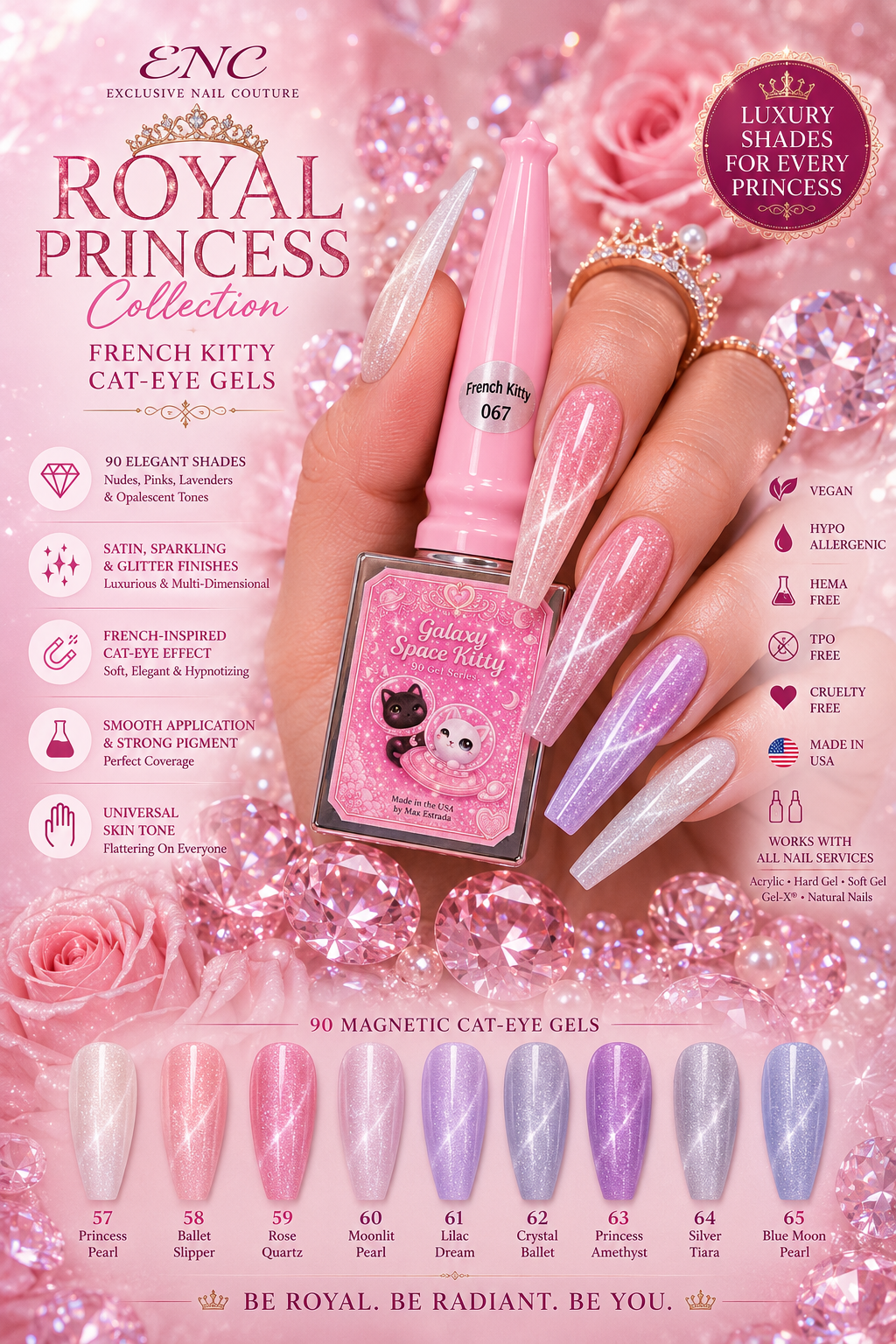 French Kitty Royal Princess Collection | Galaxy Space Kitty Cat-Eye Gels #57–73