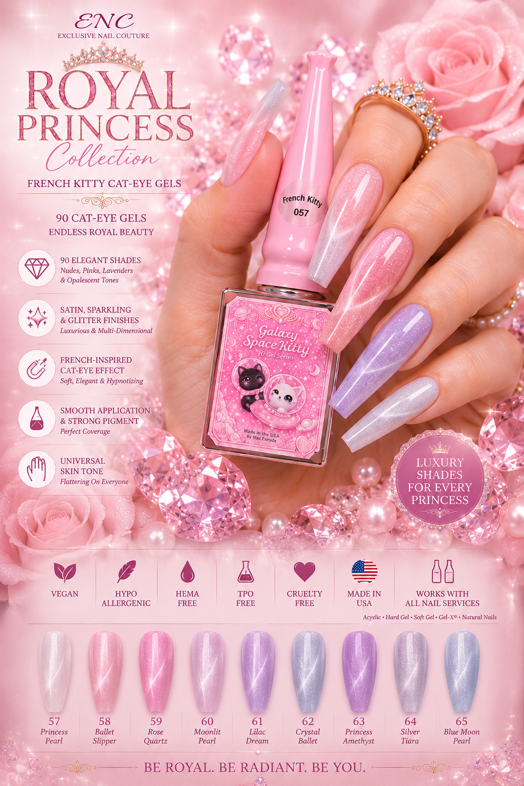 French Kitty Royal Princess Collection | Galaxy Space Kitty Cat-Eye Gels #57–73