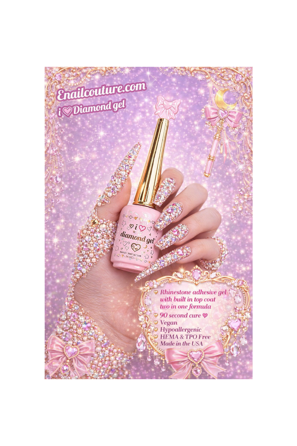 I ❤️ Diamond Gel (Nail Art Rhinestone Glue Gel Adhesive Gem Jewelry Diamond Polish UV Gel Glue Nail Art Glue)