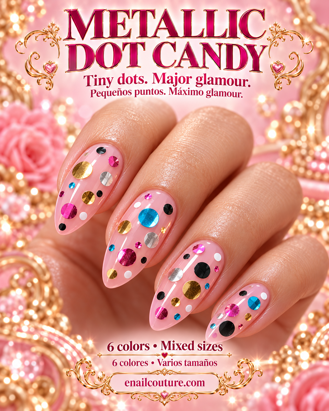 Metallic Dot Candy — Round Glitter Nail Art Sequins
