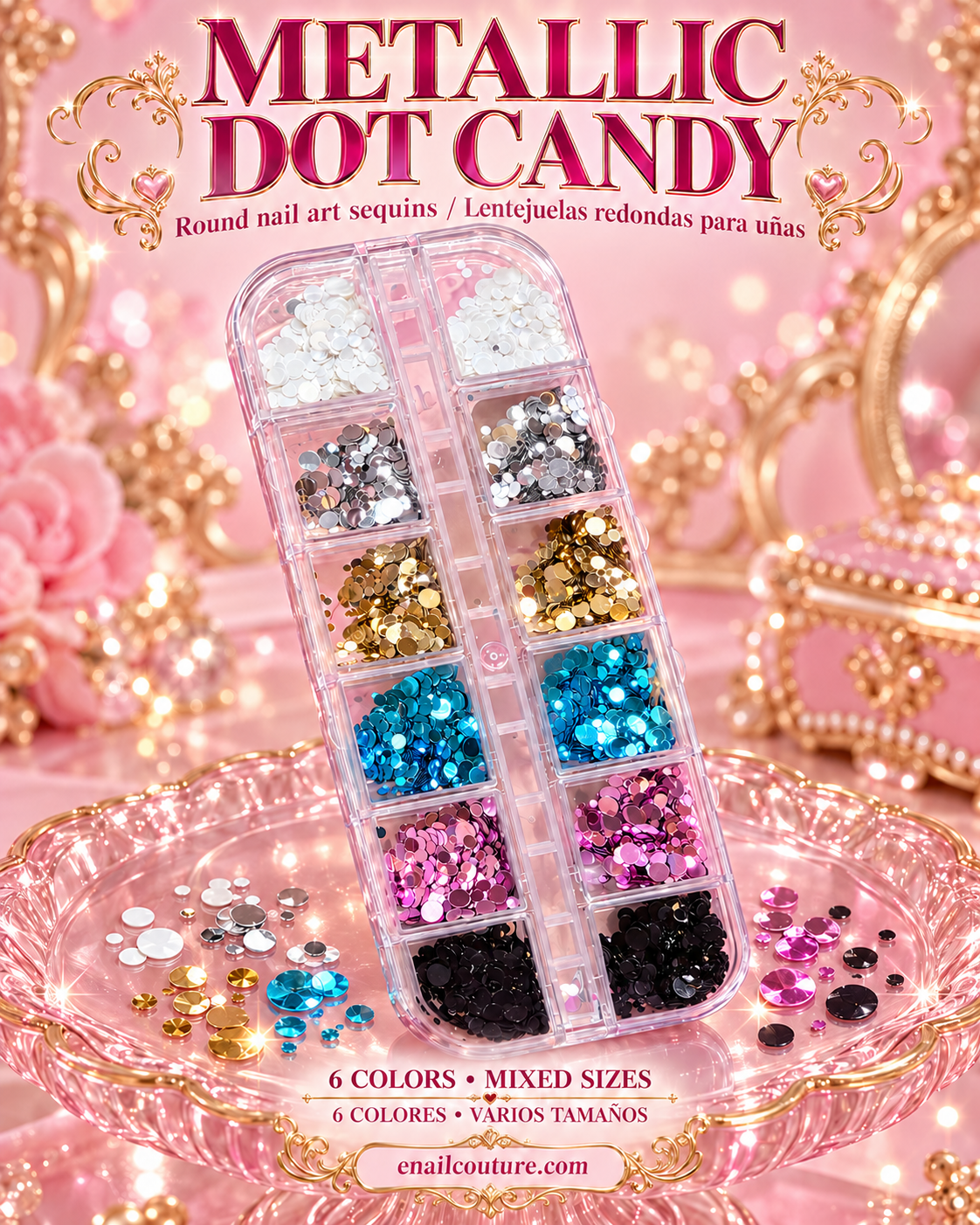 Metallic Dot Candy — Round Glitter Nail Art Sequins