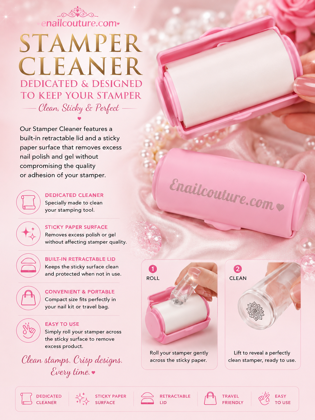 Nail Stamper Cleaner | Sticky Paper Stamping Tool Cleaner | eNailCouture