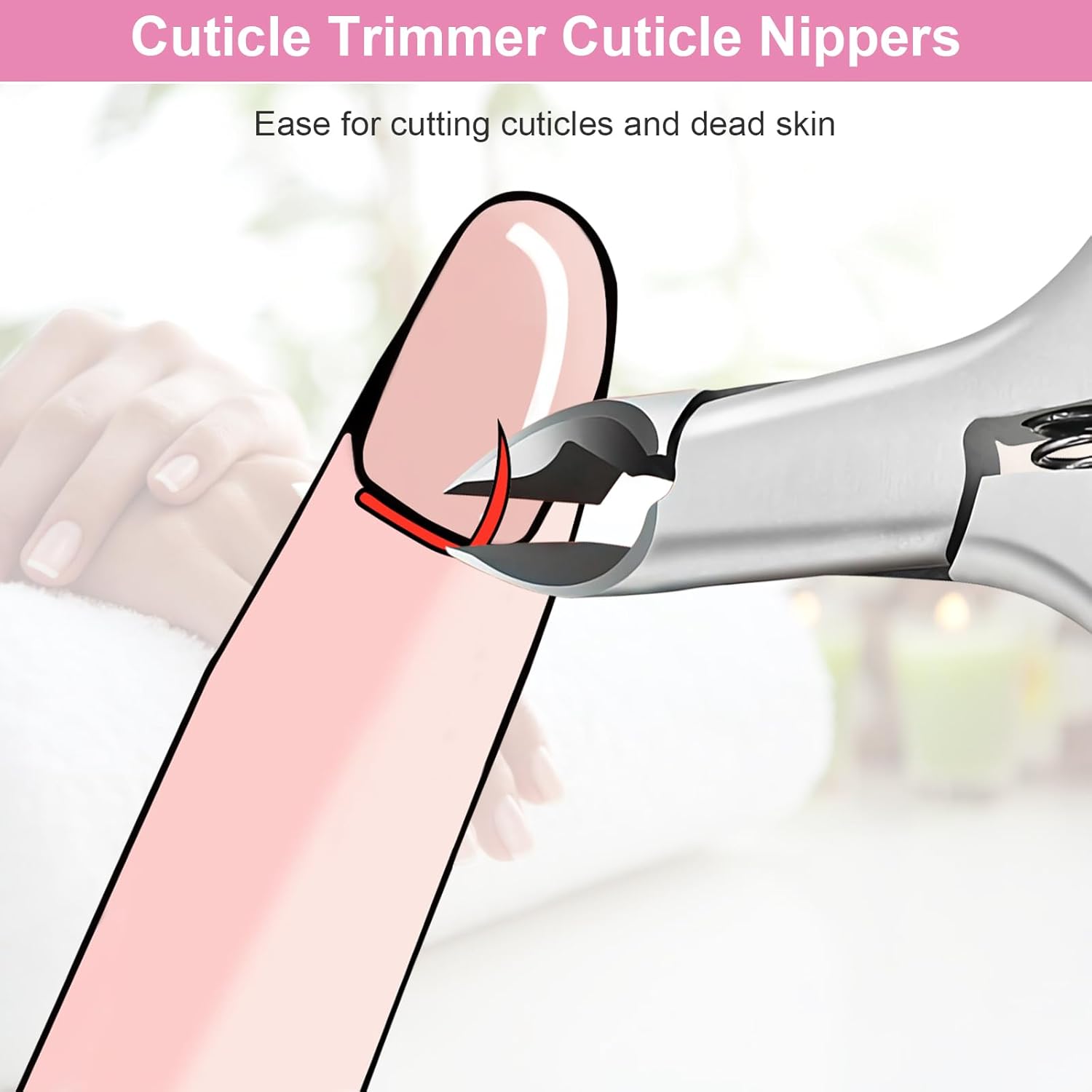 Max PRO Pink cuticle nipper!~ new 2024! (Cuticle Trimmer 3/4 Jaw Extremely Sharp Cuticle Nippers Stainless Steel Cuticle Clippers Cutter Remover Pedicure Manicure Nail Tool)